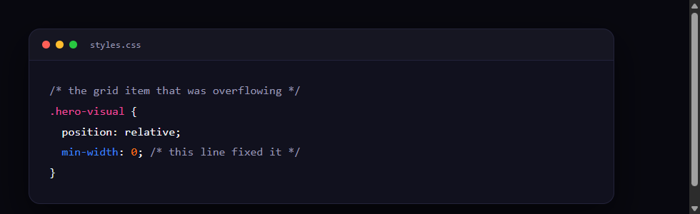 CSS fix: min-width: 0 on a grid item